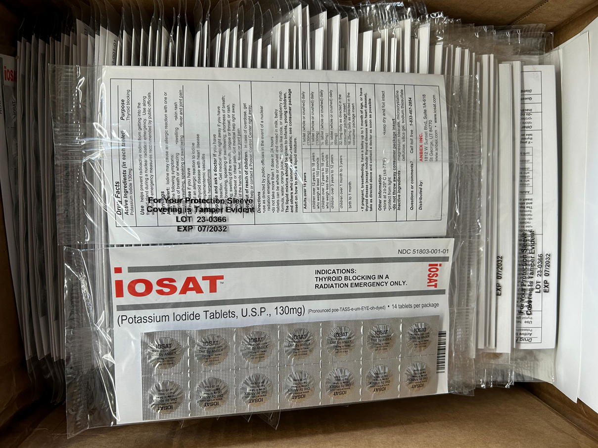Potassium Iodide, IOSAT tablets, Case of 300 packs, 14 tablets each pack