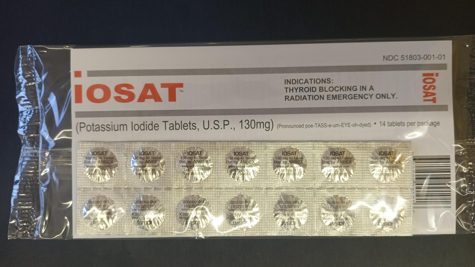 IOSAT Potassium Iodide Tablets